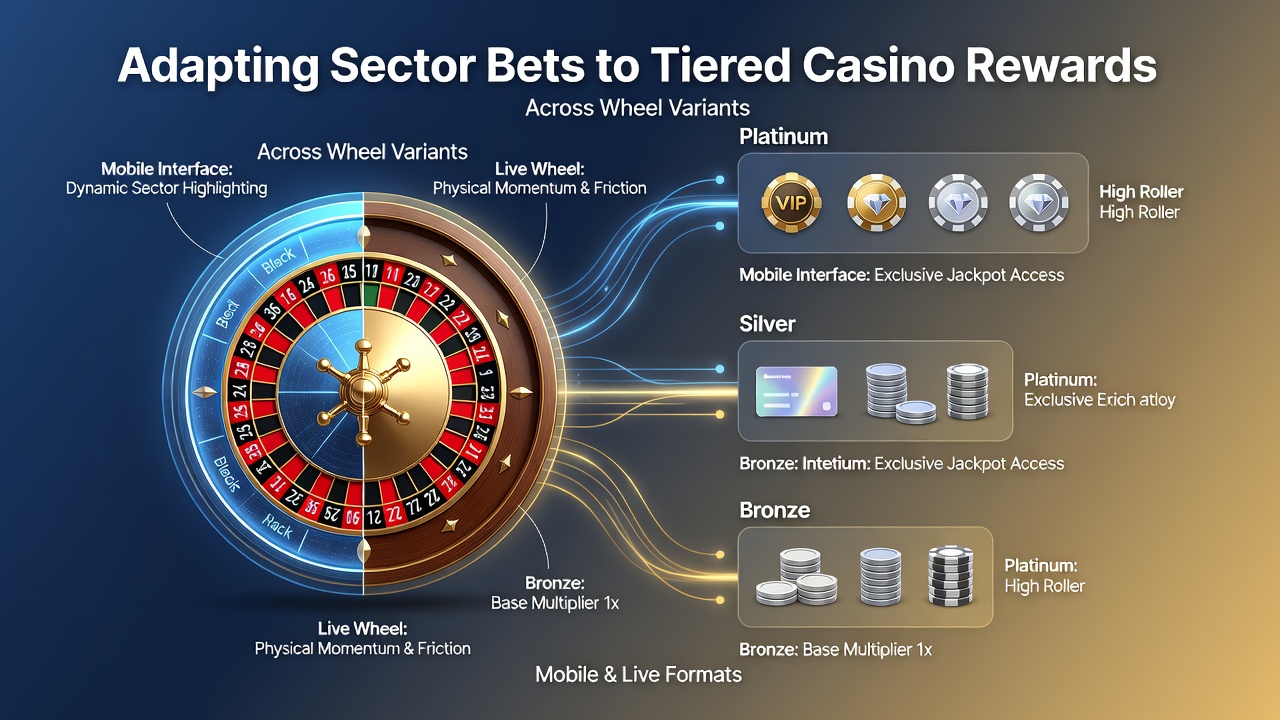 Mobile roulette screen displaying tiered reward indicators next to live casino sector bet options on French and American wheels