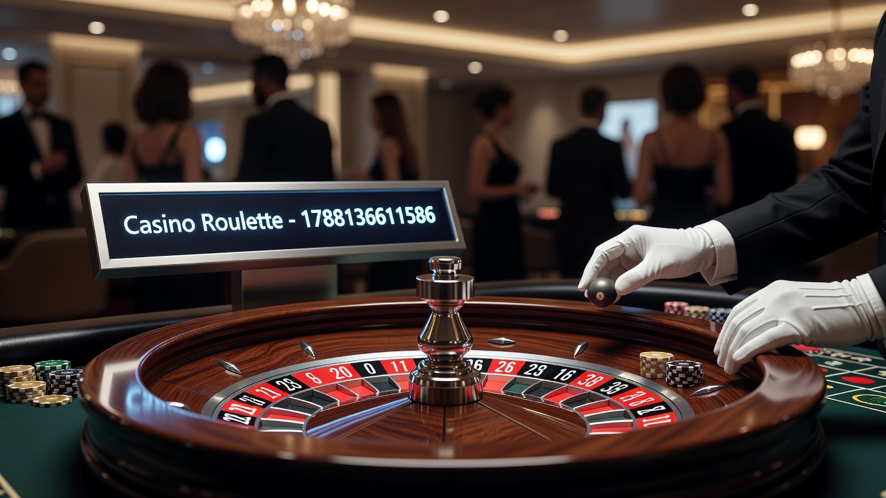 Digital roulette interface displayed on a casino terminal with betting layout and wheel simulation