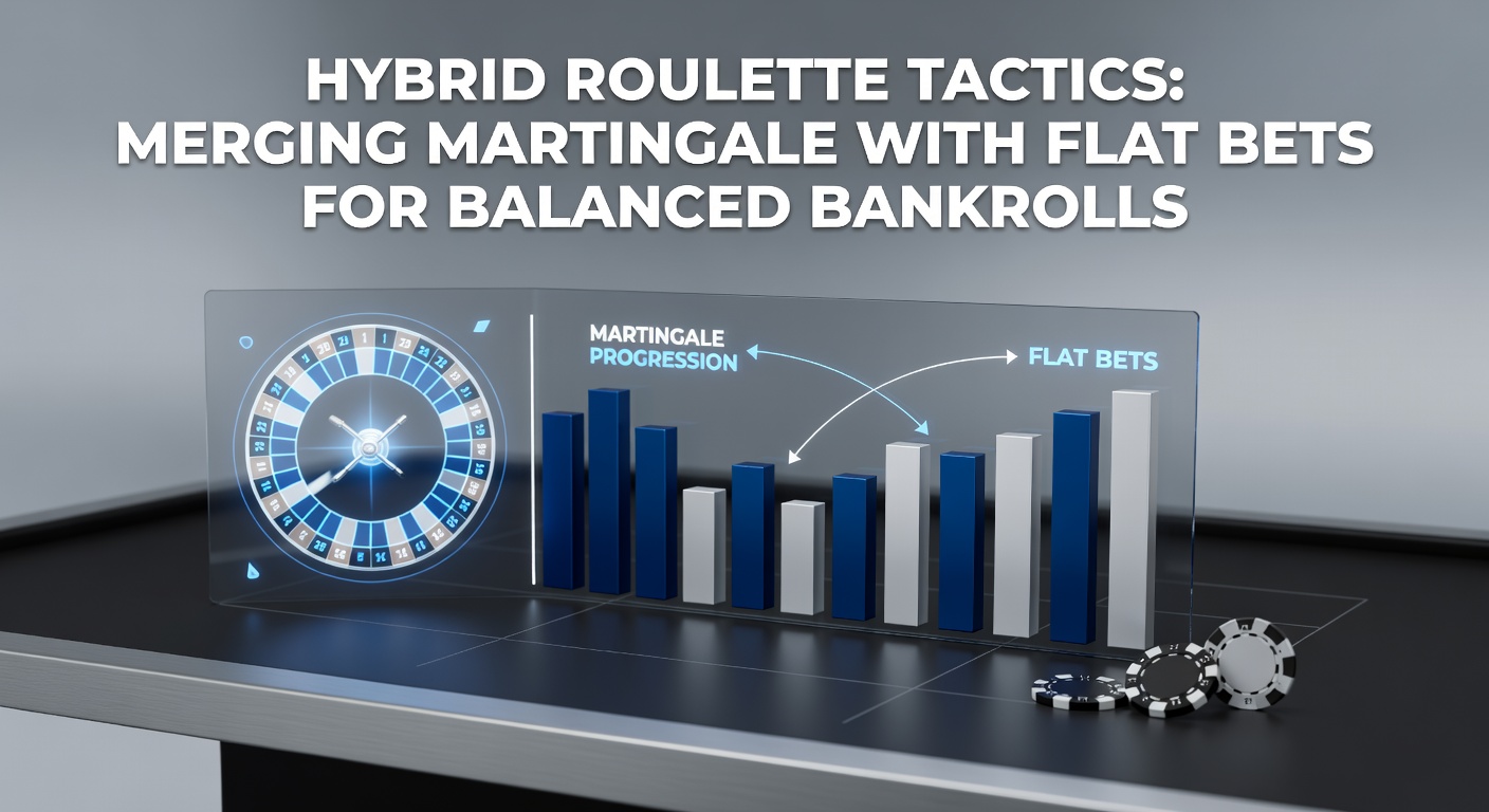 Visual representation of a hybrid roulette betting progression chart showing flat bets transitioning into controlled Martingale doubles on even-money wagers