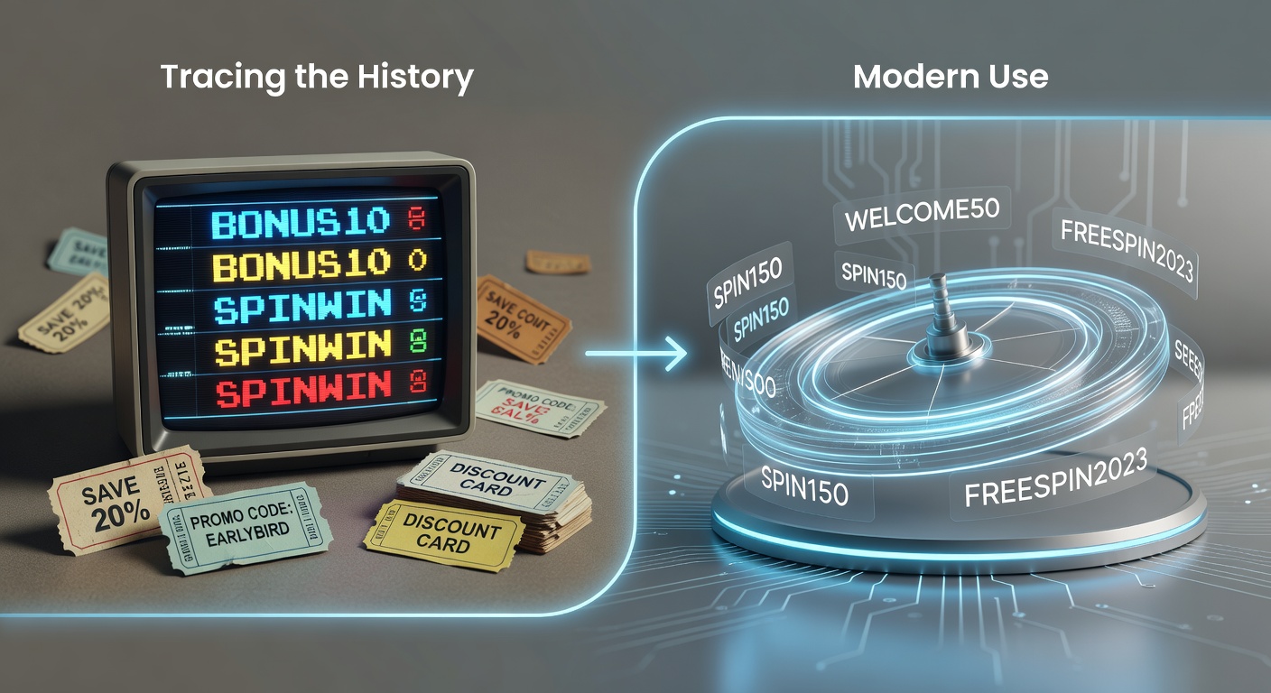 Historical evolution of promotional codes in early online casino interfaces showing classic slot machine graphics and bonus code entry screens